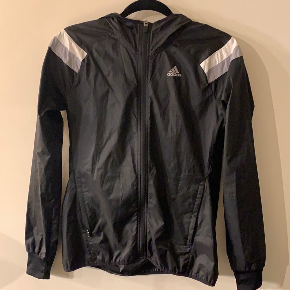 Adidas black wind breaker jacket. Size XS